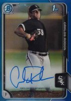 2015 Bowman Chrome Autograph Prospect #CR Carlos Rodon Blue Refractor  Baseball Card