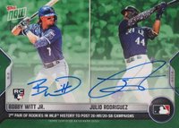 2022 Topps Now #833A Bobby Witt Jr./Julio Rodriguez Autograph-Green Baseball Card