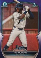 2023 Bowman Draft #BDC199 Tre' Morgan Chrome-Purple Baseball Card