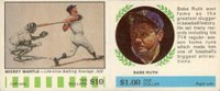1968 American Oil # Ruth/Mantle Double Baseball Card