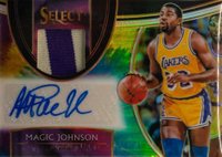 2018 Panini Select Autographed Memorabilia #AMMJN Magic Johnson Tie-Dye Basketball Card