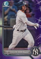 2022 Bowman Chrome Prospects #BCP244 Jasson Dominguez Purple Refractor Baseball Card