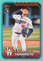 2024 Topps #553 Yoshinobu Yamamoto Aqua Baseball Card