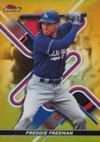 2022 Topps Finest #34 Freddie Freeman Gold Refractor Baseball Card