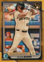 2024 Bowman Draft #BDC95 Blake Burke Chrome-Gold Refractor Baseball Card