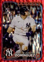 2024 Topps #60 Jasson Dominguez Red Crackle Foil Board Baseball Card