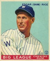 1934 Goudey World Wide Gum  #18 Edgar (Sam) Rice Baseball Card
