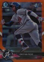 2018 Bowman Prospects Chrome #46 Cristian Pache Orange Refractor Baseball Card