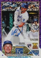 2023 Topps Chrome Rookie Autograph #RAVP Vinnie Pasquantino Purple Speckle Baseball Card