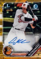 2019 Bowman Draft Chrome Draft Picks Autograph #CDAAR Adley Rutschman Gold Refractor Baseball Card