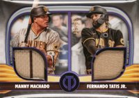 2022 Topps Tribute Dual Relics Dual Player #DR2MT Fernando Tatis Jr./Manny Machado Purple Baseball Card