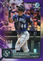 2022 Bowman Chrome #48 Julio Rodriguez Purple Refractor Baseball Card