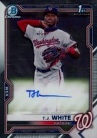 2021 Bowman Draft Chrome Draft Pick Autographs #CDATWH T.J. White Baseball Card