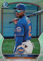 2023 Bowman Chrome Prospects #BCP38 Simon Juan Lunar Glow Refractor Baseball Card