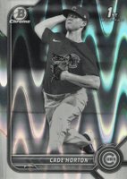 2022 Bowman Draft #BDC193 Cade Horton Chrome-Black & White Raywave Refractor Baseball Card