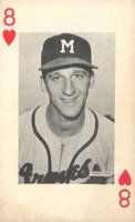 1962 Pittsburgh Exhibits # Warren Spahn 8 of Hearts Baseball Card