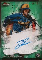 2024 Topps Finest Finest Autographs #FAJC Jackson Chourio Green Refractor Baseball Card