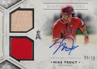 2018 Topps Diamond Icons Single-Player Autograph Dual Relic #DARMT Mike Trout Baseball Card