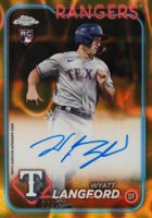 2024 Topps Chrome Update Chrome Rookie Autographs #RAWL Wyatt Langford Gold/Orange Lava Lamp Baseball Card