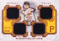 2014 Topps Museum Collection Single Player Primary Pieces Quad Relic #GC Gerrit Cole Copper Baseball Card