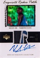 2003 Upper Deck Exquisite Collection #56 Ndudi Ebi Autograph Patch-Gold Basketball Card