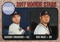 2017 Topps Heritage  #76 Dansby Swanson/Rio Ruiz Chrome Baseball Card
