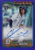 2024 Topps Chrome Rookie Autographs #RACKE Colt Keith Purple Refractor Baseball Card