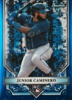 2024 Bowman Sterling Rookies #BSR13 Junior Caminero Blue Refractor Baseball Card