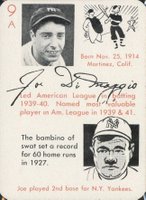 1945 Leister Game #9A Joe DiMaggio/Babe Ruth DiMaggio Signature Baseball Card