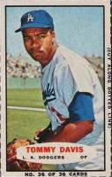 1965 Bazooka #36 Tommy Davis Hand Cut-Fielding Baseball Card