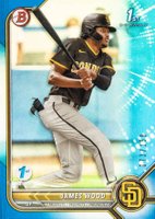 2022 Bowman 1st Edition #BPPF108 James Wood Blue Foil Baseball Card