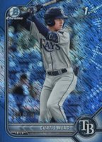 2022 Bowman Chrome Prospects #BCP10 Curtis Mead Blue Shimmer Refractor Baseball Card