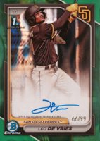 2024 Bowman Chrome Prospect Autographs #CPALD Leo de Vries Green Lava Baseball Card