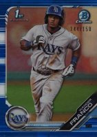2019 Bowman Prospects Chrome #100 Wander Franco Blue Refractor Baseball Card