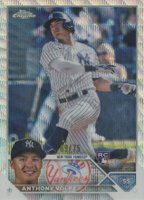 2023 Topps Chrome #4 Anthony Volpe Blue Wave Refractor Baseball Card