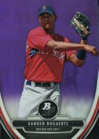 2013 Bowman Platinum Chrome Prospects #8 Xander Bogaerts Purple Refractor Baseball Card