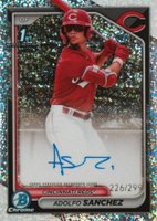 2024 Bowman Chrome Prospect Autographs #CPAAS Adolfo Sanchez Speckle Refractor Baseball Card