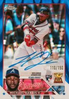 2023 Topps Chrome Rookie Autograph #RAMH Michael Harris II Blue Raywave Baseball Card