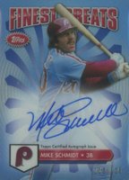 2014 Finest Greats Autographs  #FGAMS Mike Schmidt Blue Refractor Baseball Card
