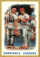 1987 Topps Tiffany #181 Cardinals Leaders Baseball Card