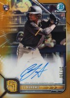 2022 Bowman Chrome Chrome Rookie Autographs #CRACA C.J. Abrams Gold Refractor Baseball Card