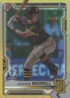 2021 Bowman Draft 1st Edition #BD119 Jackson Merrill Gold Foil Baseball Card