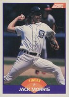 1989 Score #250 Jack Morris Baseball Card