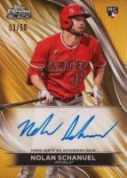 2024 Topps Chrome Black Autographs #NS Nolan Schanuel Gold Refractor Baseball Card
