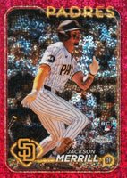 2024 Topps Chrome #207 Jackson Merrill Magenta Speckle Refractor Baseball Card