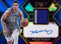 2022 Panini Select Rookie Jersey Autographs #RJAKGM Keegan Murray Blue Basketball Card