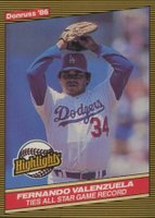 1986 Donruss Highlights #25 Fernando Valenzuela Baseball Card