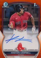 2023 Bowman Draft Chrome Prospect Autograph #CDAKCA Kristian Campbell Orange Baseball Card
