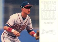 1996 Fleer Rookie Sensations #10 Chipper Jones Baseball Card