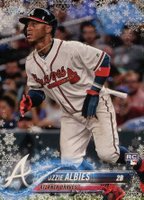 2018 Topps Holiday #140 Ozzie Albies Metallic Snowflake Baseball Card